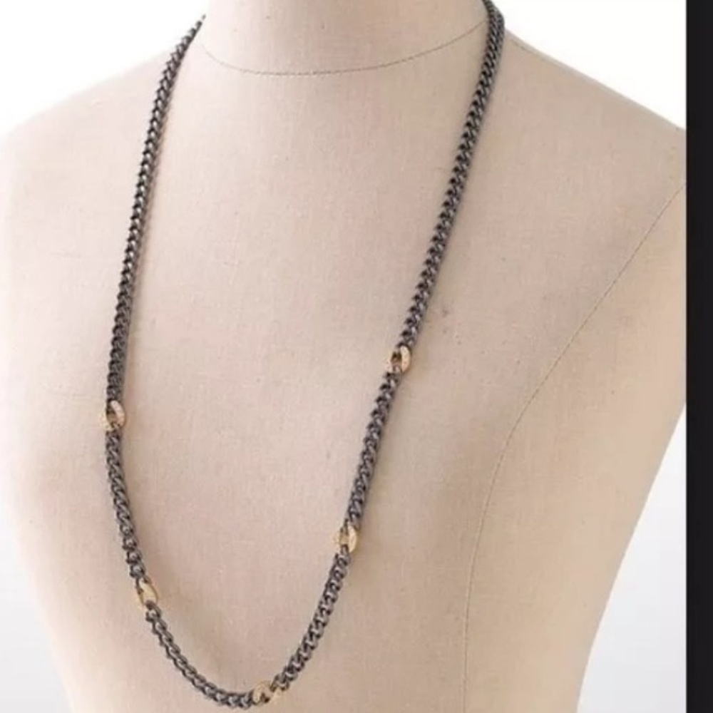 Stella & Dot Hematite Chain Link Necklace